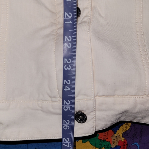 LEVI'S Men's White/Ivory Denim Trucker Button/Zip Jacket NWT - Picture 3 of 15